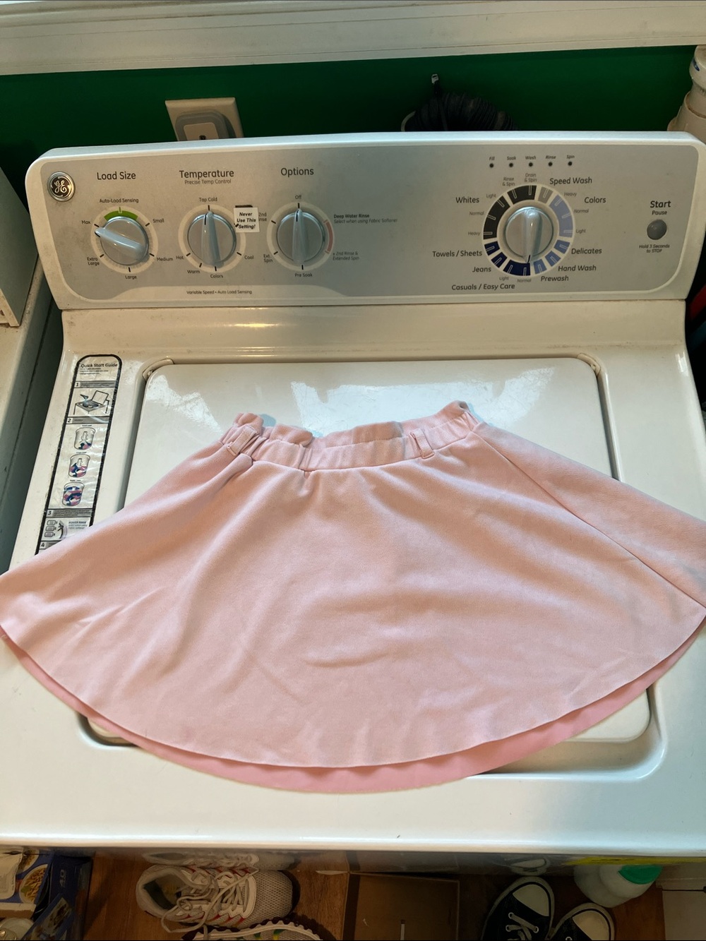 Girls pink medium 7/8 faux suede light pink circle skirt short belt loops